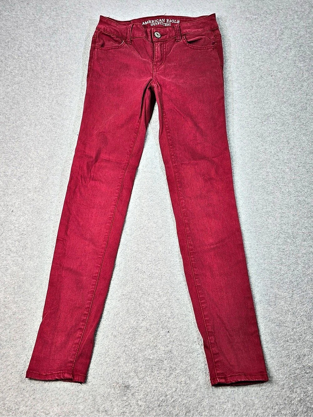 AMERICAN EAGLE Women’s Jegging Super Stretch Red Denim Jeans Size 0 Regular